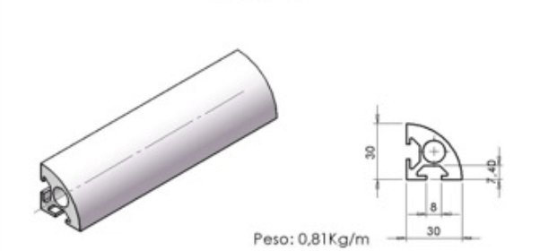 Perfil 30×30 Softline -  Bancadas em Alumínio em Araucária